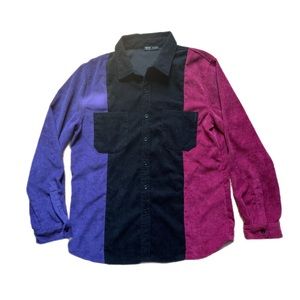 Corduroy Color Paneled Button Down